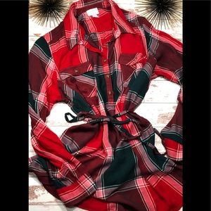 Isabel Maternity Long Sleeve Flannel Shirt
